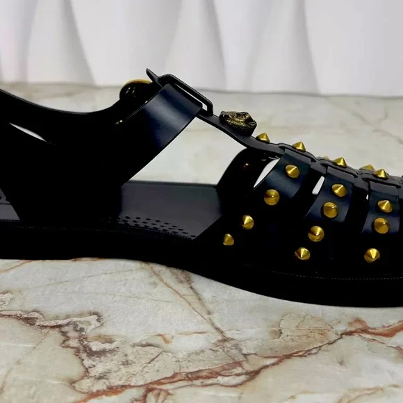 Gucci Tiger Men's Jelly Gladiator Sandals Shoes Studded Size 11 Authenticated